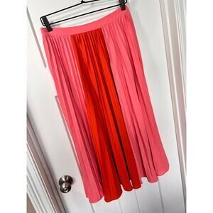Lucy Paris Women's Pleated Fit & Flare Skirt Elegant Casual Pink Red Size Medium